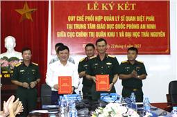 Cục Chính trị Quân khu và Đại học Thái Nguyên ký kết quy chế phối hợp